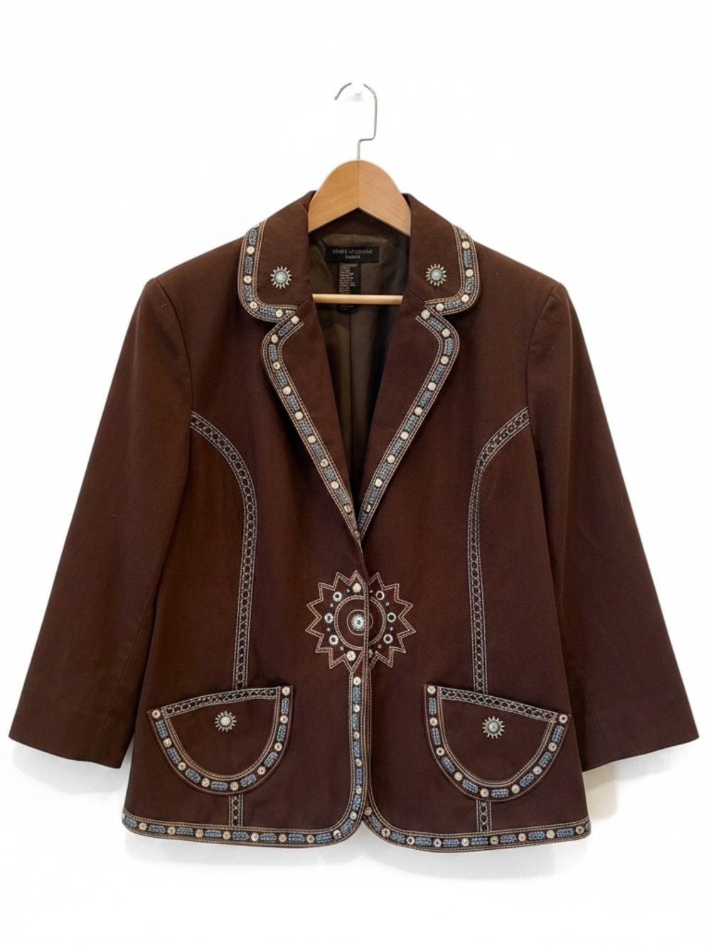 Anne Carson Brown Western Blazer Jacket, Size 1X